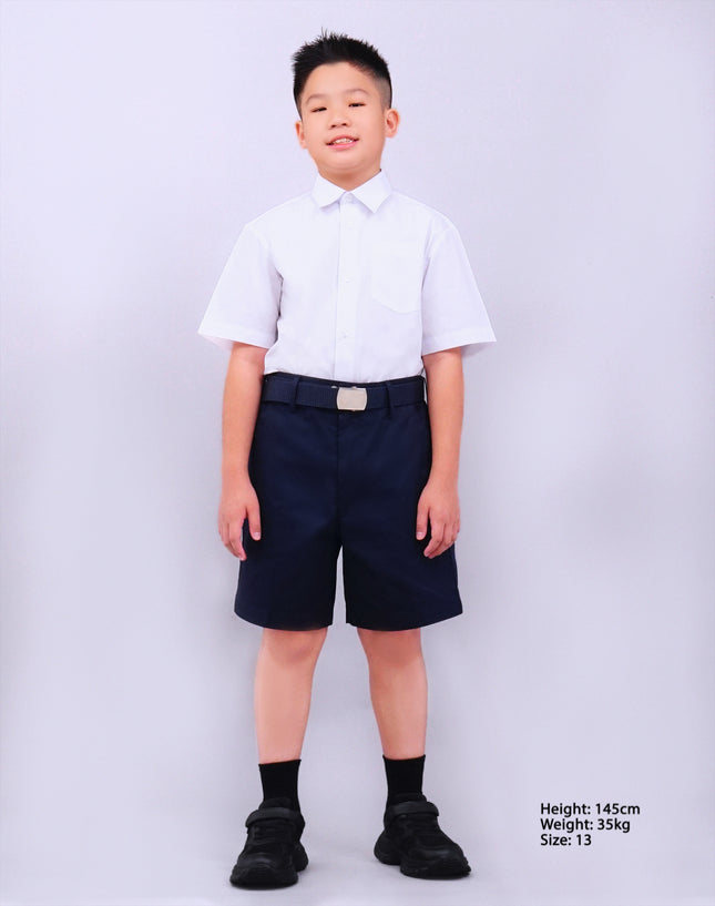 Hard Collar Short Sleeve School Shirt
