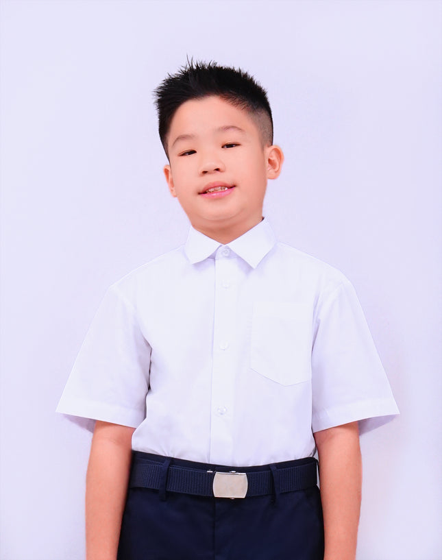 Hard Collar Short Sleeve School Shirt