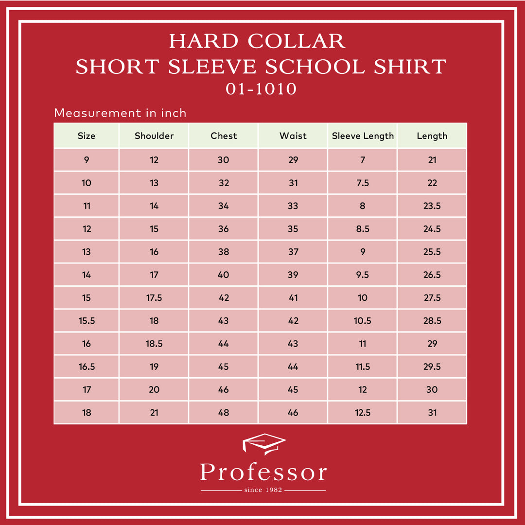 Hard Collar Short Sleeve School Shirt