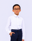 Hard Collar Long Sleeve School Shirt