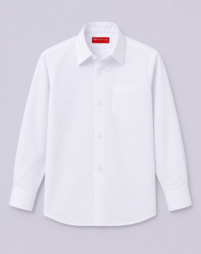 Hard Collar Long Sleeve School Shirt