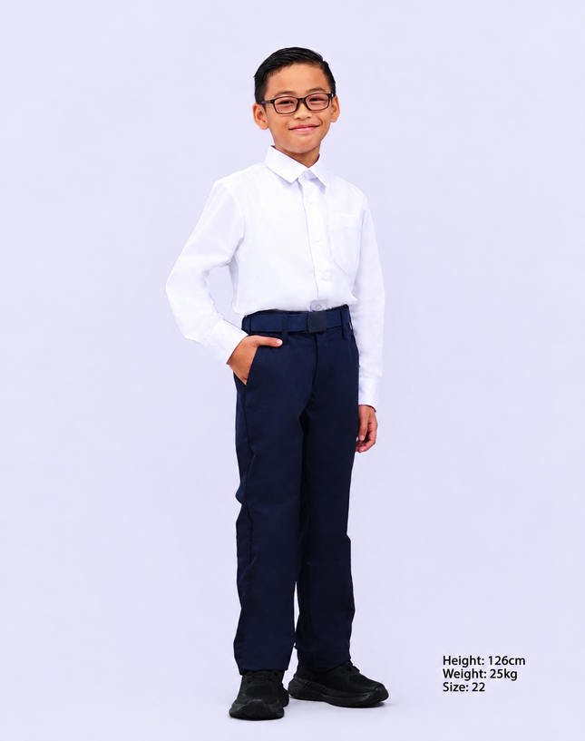 Dark Blue Garter School Long Pants