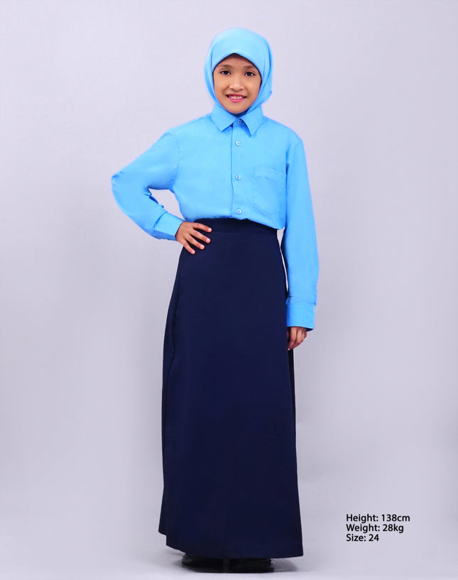 Dark Blue Garter School Long Skirt