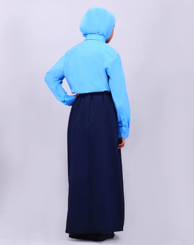 Dark Blue Garter School Long Skirt