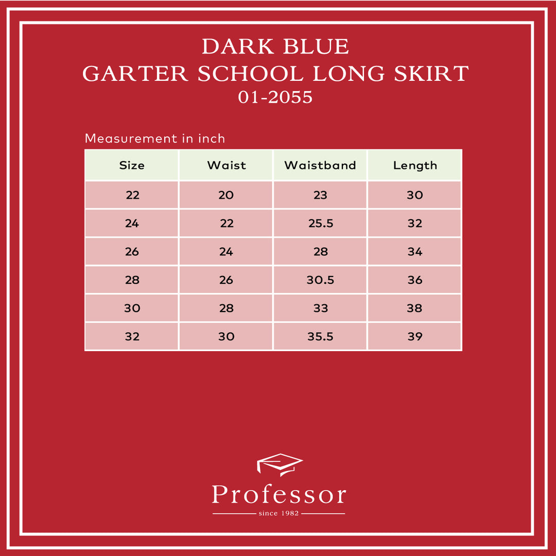 Dark Blue Garter School Long Skirt