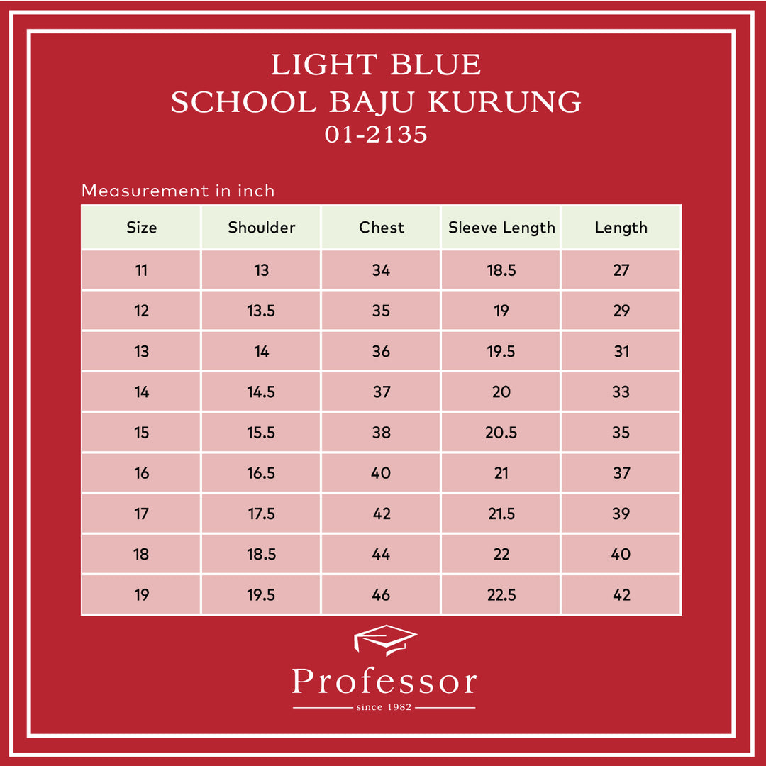 Light Blue School Baju Kurung