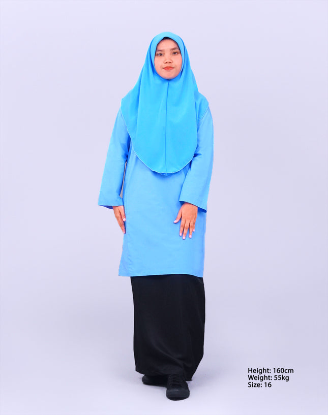 Light Blue School Baju Kurung