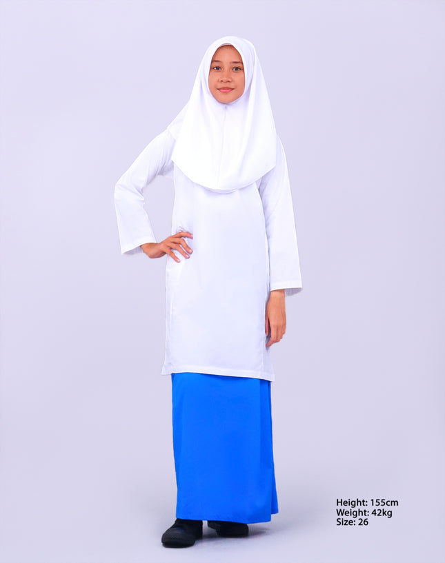 Turquoise Blue School Kain Kurung