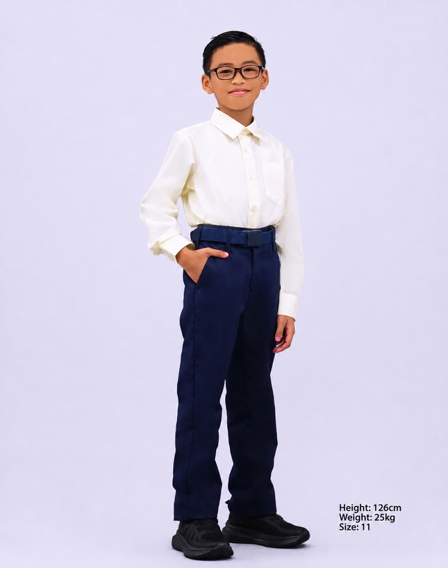 Light Yellow Long Sleeve School Shirt