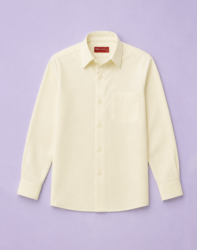 Light Yellow Long Sleeve School Shirt