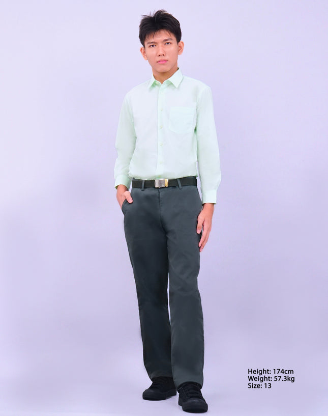 Green Long Sleeve School Shirt