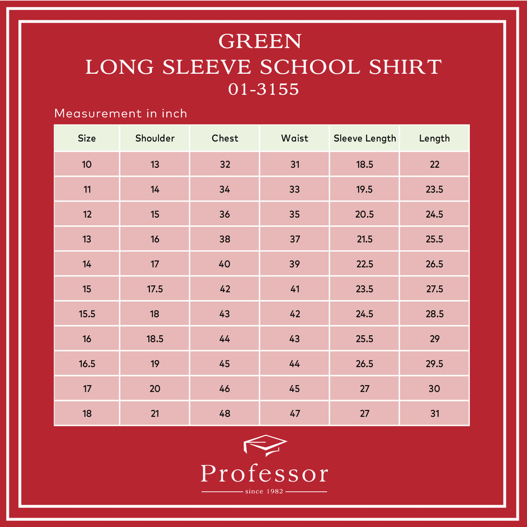 Green Long Sleeve School Shirt