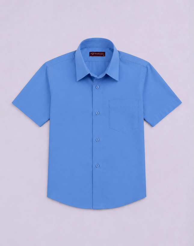 Light Blue Short Sleeve School Shirt