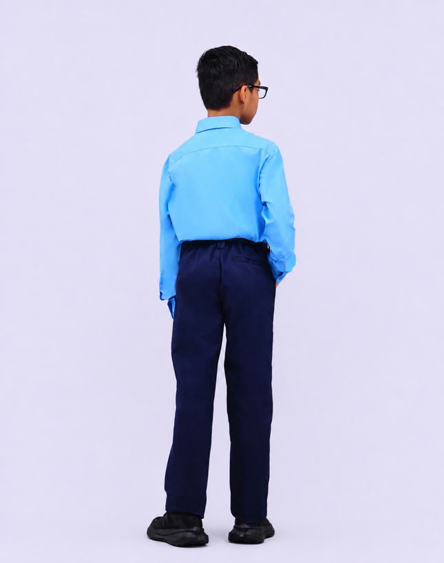 Light Blue Long Sleeve School Shirt