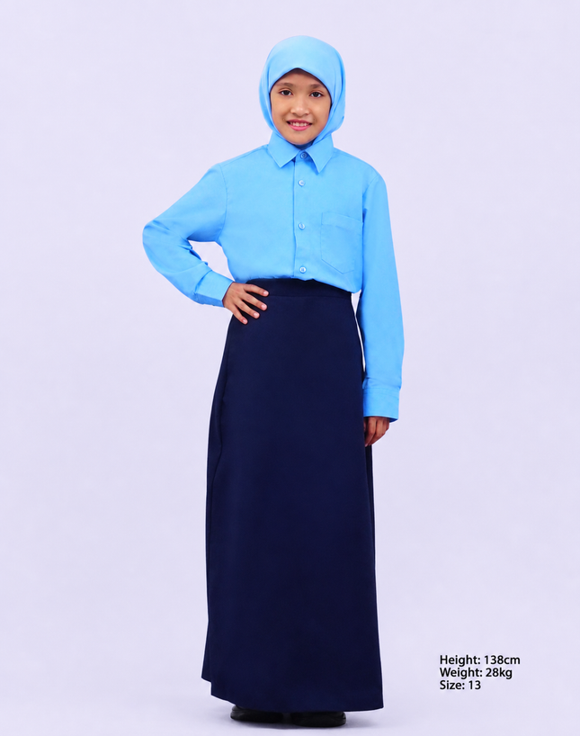 Light Blue Long Sleeve School Shirt