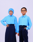 Light Blue Long Sleeve School Shirt