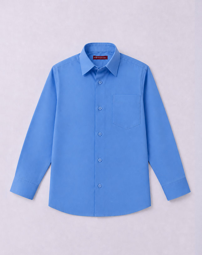 Light Blue Long Sleeve School Shirt