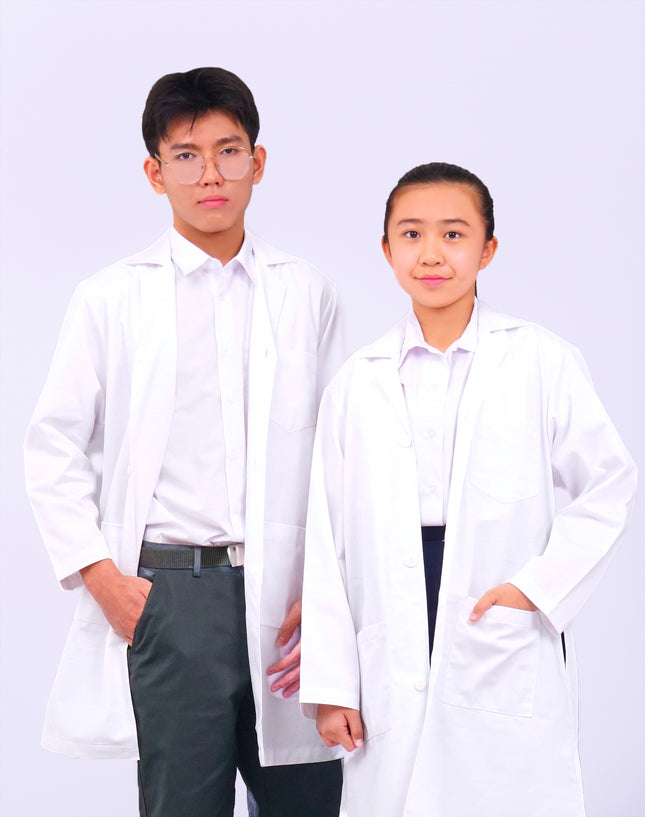 White School Long Sleeve Lab Coat