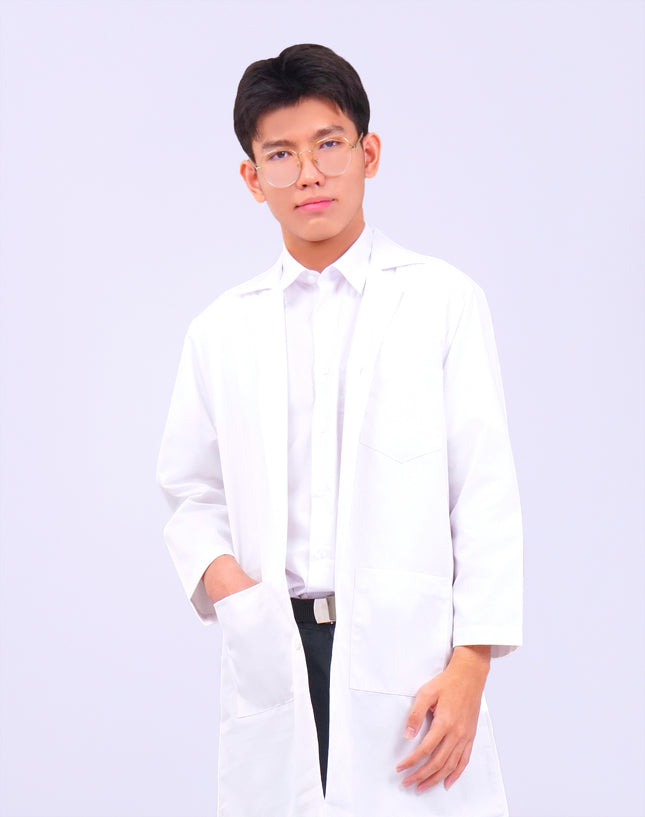 White School Long Sleeve Lab Coat