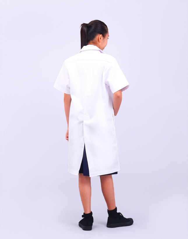 White School Short Sleeve Lab Coat