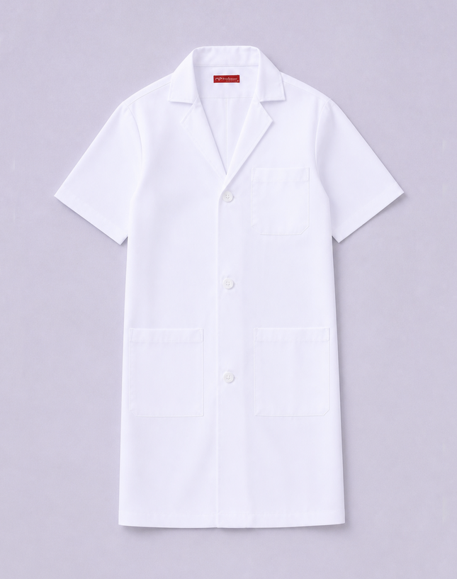 White School Short Sleeve Lab Coat