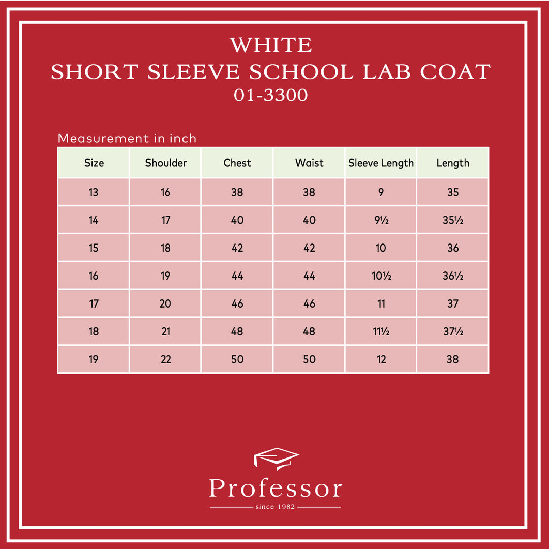White School Short Sleeve Lab Coat