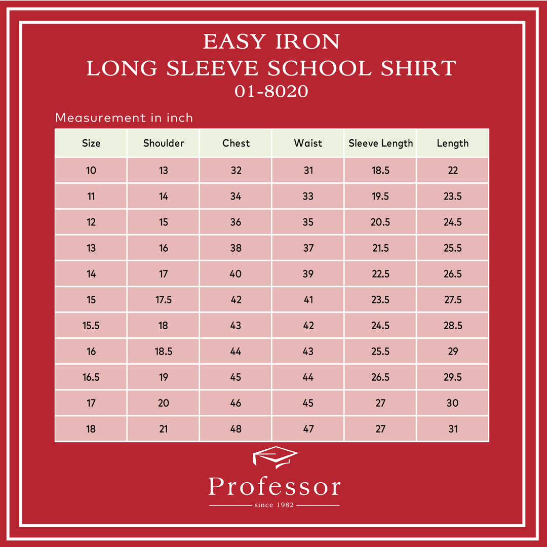 Easy Iron Long Sleeve School Shirt