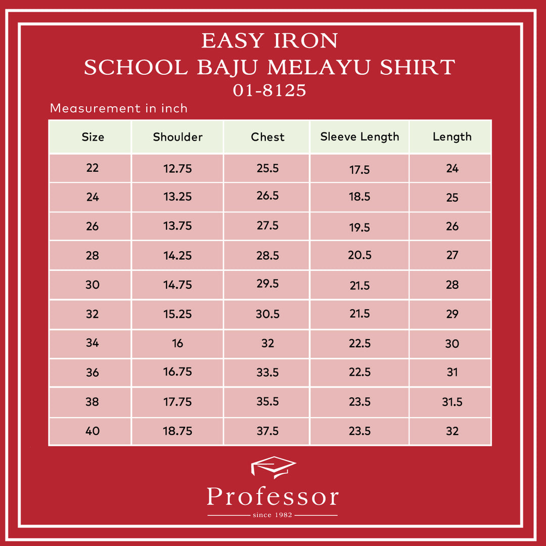 Easy Iron School Baju Melayu Set