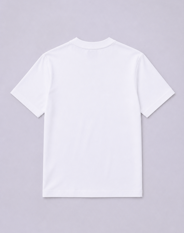 White Round Neck School T-Shirt