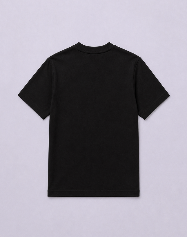 Black Round Neck School T-Shirt