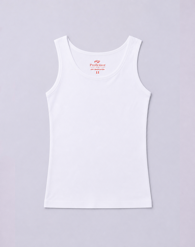 White Girl School Singlet