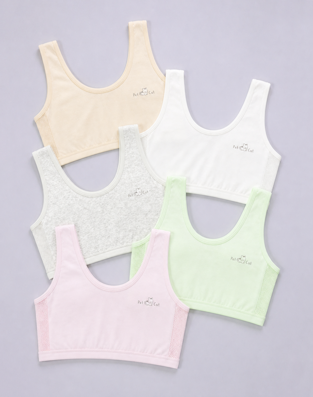 Girls Wide Strap Cat Camisole