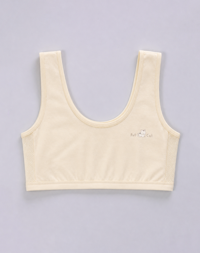 Girls Wide Strap Cat Camisole