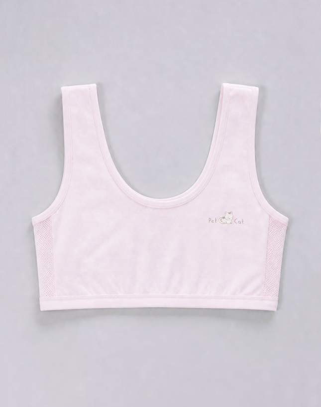 Girls Wide Strap Cat Camisole