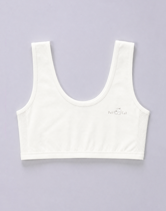 Girls Wide Strap Cat Camisole