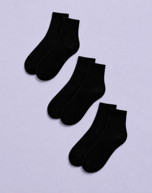 Black School Socks 3-Pair Pack