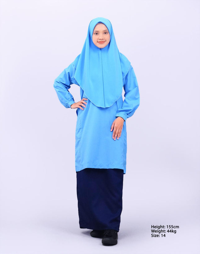 Baju Kurung Ummi Sekolah Agama – Biru CU-009B