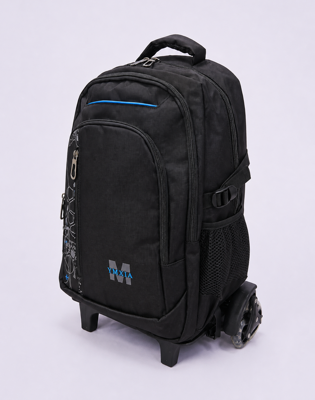 Sporty Multi-Compartment School Trolley Bag