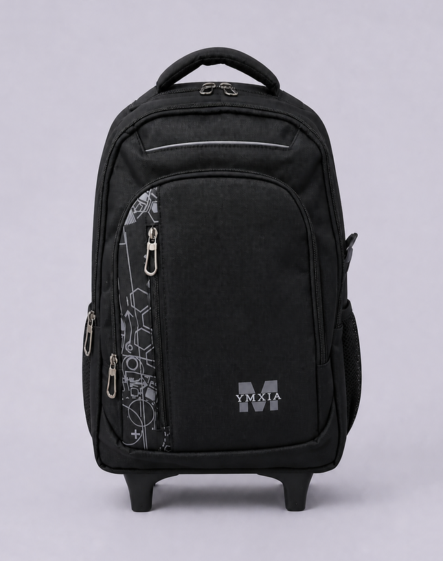 Sporty Multi-Compartment School Trolley Bag