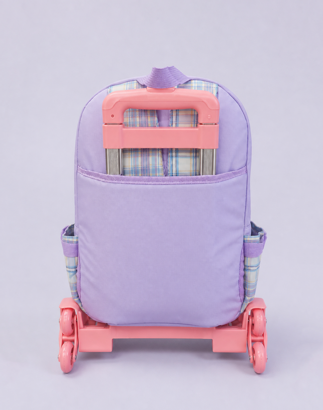 Checker Pattern Primary School Trolley Bag