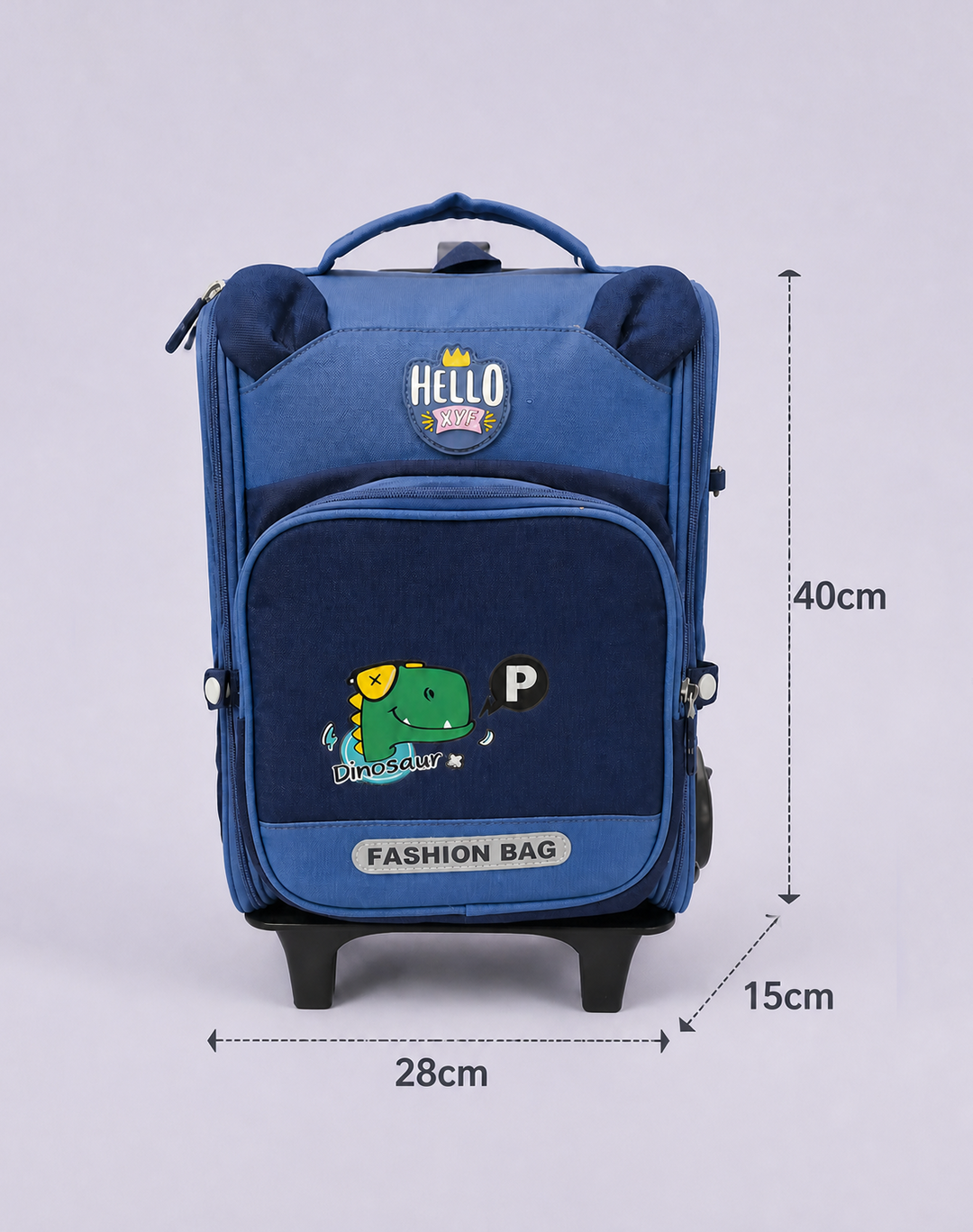 Boxy Dinosaur Primary School Trolley Bag
