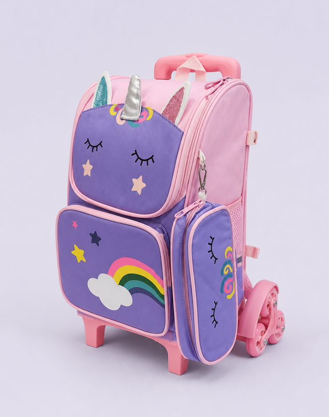 Unicorn Front Flap Primary School Trolley Bag