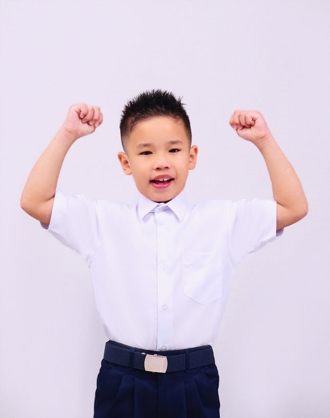 Hard Collar Short Sleeve School Shirt