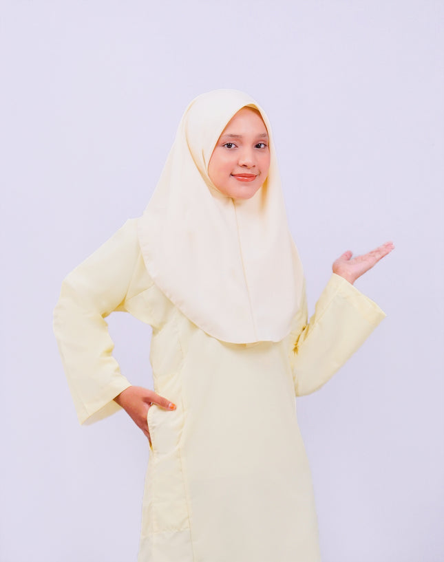 Light Yellow School Baju Kurung