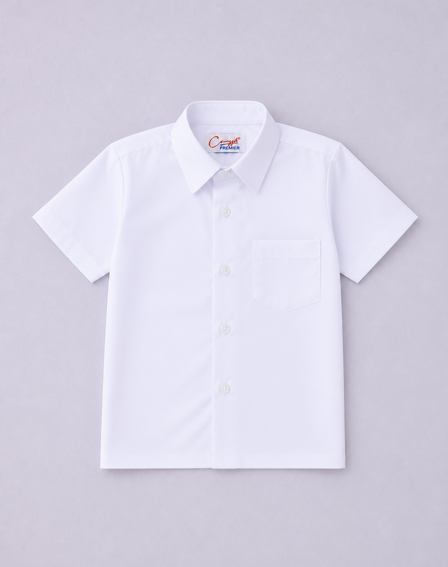 Hard Collar Short Sleeve School Shirt