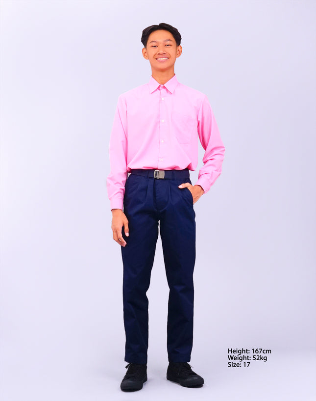 Light Pink Long Sleeve School Shirt