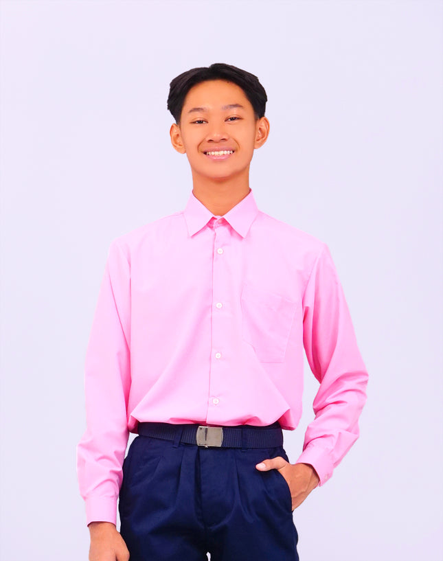 Light Pink Long Sleeve School Shirt