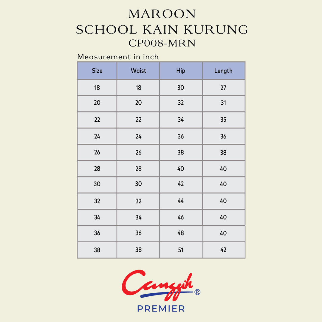 Maroon School Kain Kurung