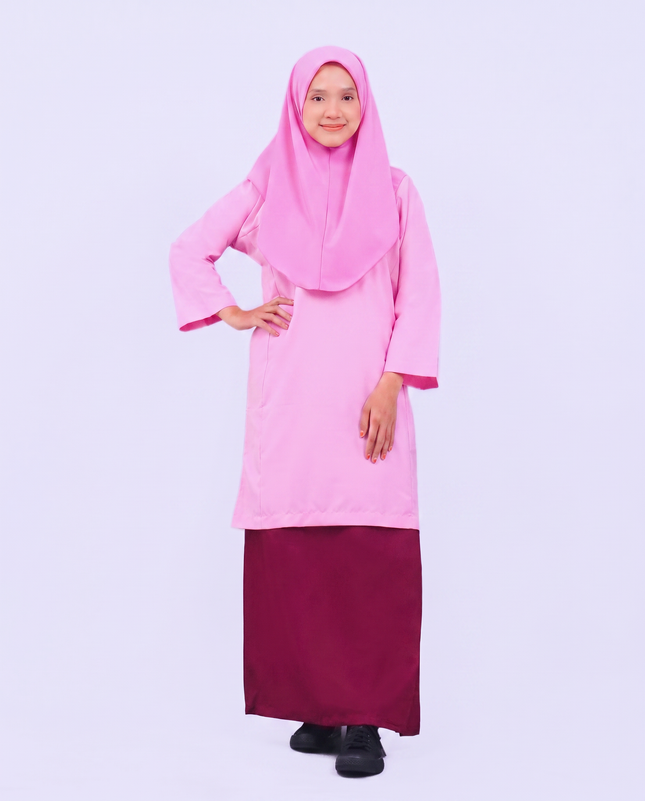 Maroon School Kain Kurung