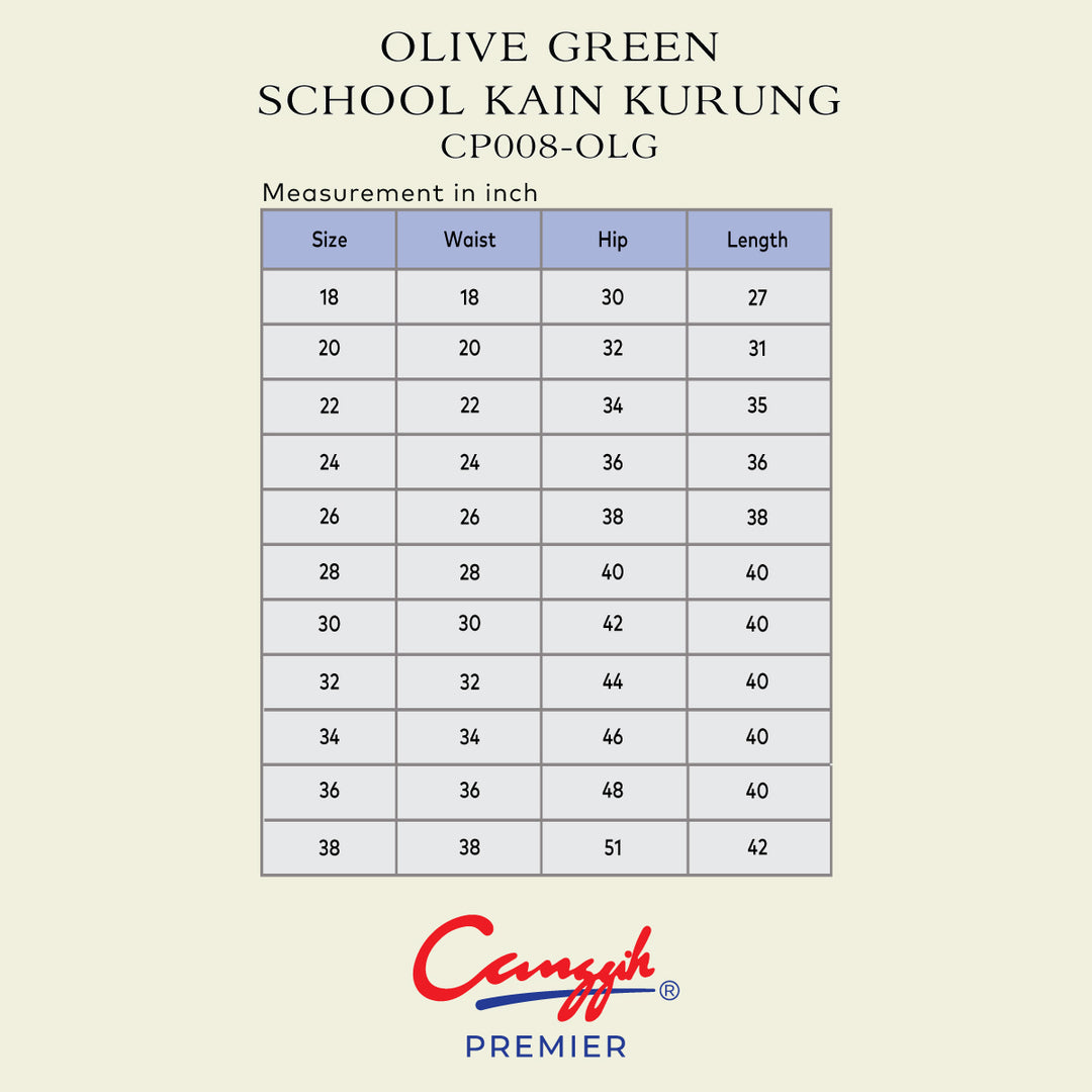 Olive Green School Kain Kurung